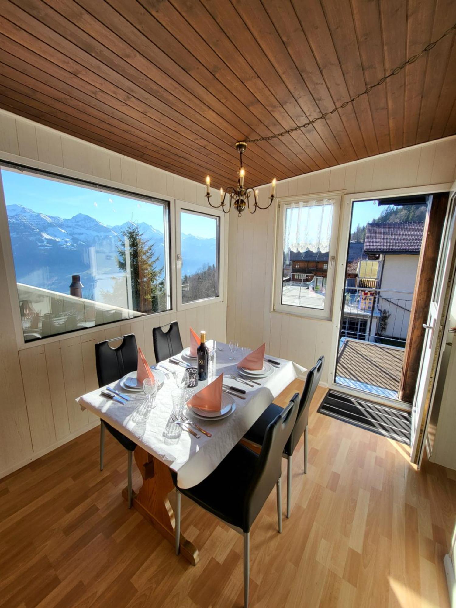 Chalet Lilo 4 Zimmer big View Beatenberg Exterior foto